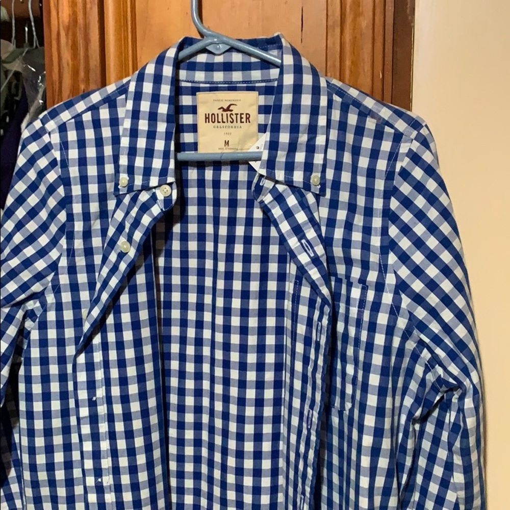 Hollister blue gingham  shirt